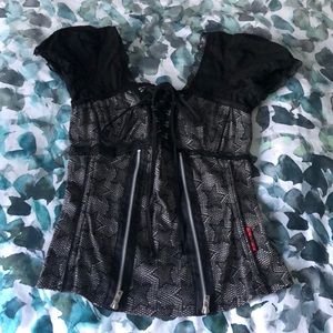 Hot Topic Tripp Black Corset Top